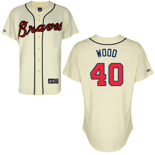 Alex Wood #40 mlb Jersey-Atlanta Braves Women's Authentic Alternate 2 Cool Base Baseball Jersey